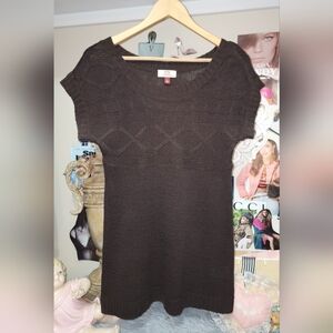 Lei Warm Fudge Brown Knit Sweater Top